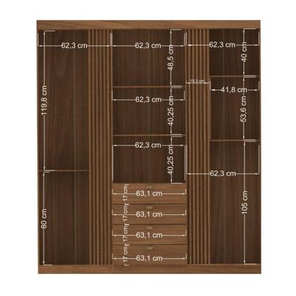 Imagem de Kit Guarda Roupa e Cômoda Sheldon Jatoba Areia