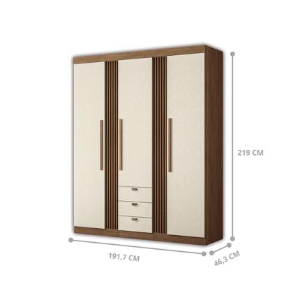 Imagem de Kit Guarda Roupa e Cômoda Sheldon Jatoba Areia