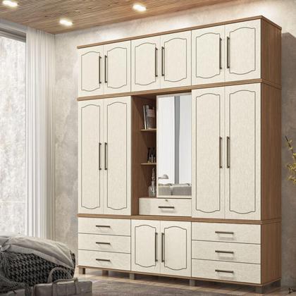 Imagem de Kit Guarda Roupa e Cômoda Tóquio Jatoba Areia