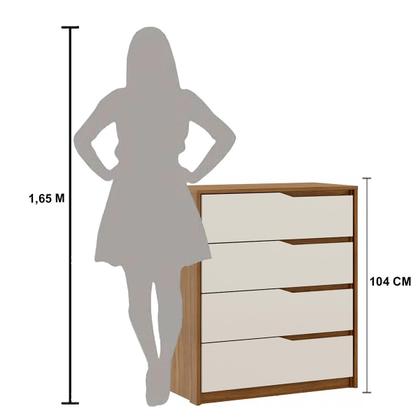 Imagem de Kit Guarda Roupa Solteiro 6 Portas Ecom II Cômoda Atria