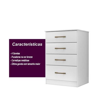 Imagem de Kit Guarda Roupa Solteiro Chile e Cômoda MS