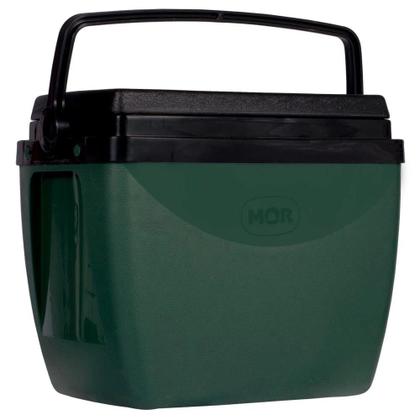 Imagem de Kit Guarda Sol 2 M para Praia Preto Bagum + Base Suporte 22 Kg + Caixa Termica 18 Litros Cooler Verde