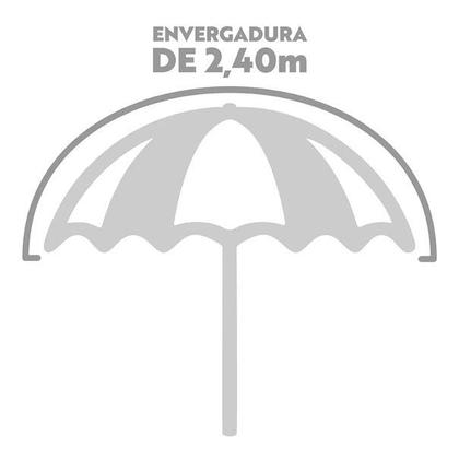 Imagem de Kit Guarda Sol Alumínio Articulado 2,4 Metros Vermelho Com Base Plástica Branco - Mor