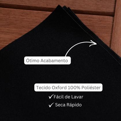 Imagem de Kit Guardanapo de Tecido Preto 35x35cm Mesa Posta
