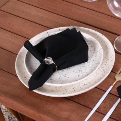 Imagem de Kit Guardanapo de Tecido Preto 35x35cm Mesa Posta