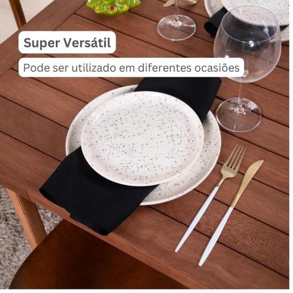 Imagem de Kit Guardanapo de Tecido Preto 35x35cm Mesa Posta