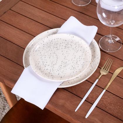 Imagem de Kit Guardanapos Basic 2 Peças 35cm x 35cm 100% Poliéster Tecido Oxford - Branco
