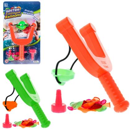 Imagem de Kit Guerrinha diversão water ballon c/ Estilingue + 70 bexigas + Adaptador