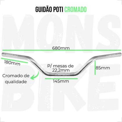 Imagem de Kit Guidão Bike Tipo Poti + Mesinha Suporte + Manoplas Cores