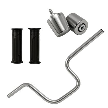 Imagem de Kit Guidão Cargo Moto 160 2016/2022 Com Peso Da Pcx Manopla Riscadinha Cromado