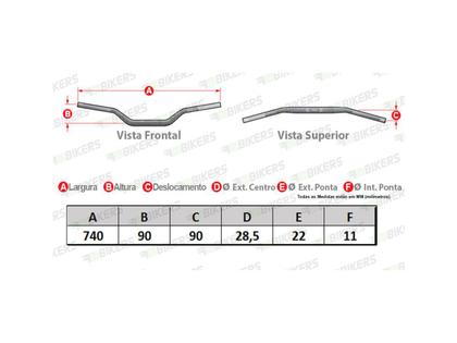 Imagem de Kit Guidão Naked Manopla Fechada Jupiter Retrovisor TM2 Manete Factor Fazer 150 Ubs