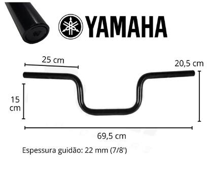 Imagem de Kit Guidão Pezinho Peso  Moto Factor 125 Fazer 150 Preto Fosco Yamaha