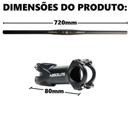 Imagem de Kit Guidão Reto Bike MTB 720MM e Mesa Suporte 80MM Absolute