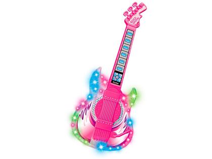 Imagem de Kit Guitarra Com Microfone E Pedestal Brinquedo Infantil Rock Show Com Luzes E Sons DM Toys