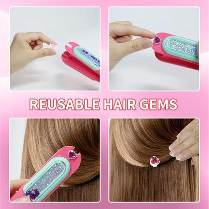 Imagem de Kit Hair Gem Stamper Lucky Mami Hair Bedazzler com strass