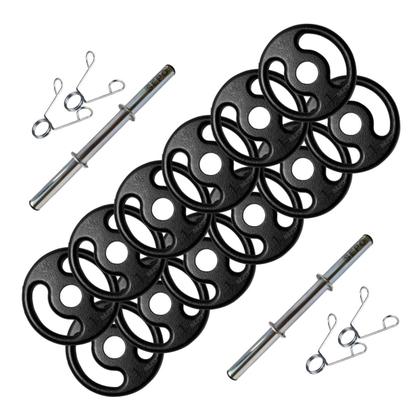 Imagem de Kit Halteres De Barras Fitness 40cm com 12kg em Anilhas