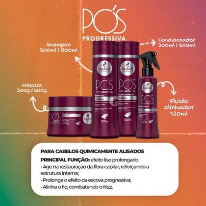 Imagem de Kit Haskel Pós Progressiva P/cabelo quimicamente alisado 300