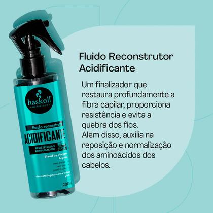 Imagem de Kit Haskell Acidificante Shampoo+Supermáscara+Fluído Reconstrutor (3 produtos)