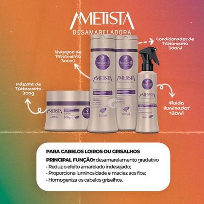 Imagem de Kit Haskell Ametista Shampoo Cond Máscara E Fluido 300ml