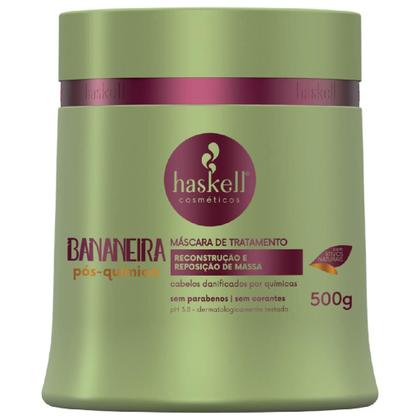Imagem de Kit Haskell Bananeira Pós Química Shampoo Condicionador 500ml Máscara Reconstrutora 500g
