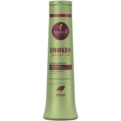 Imagem de Kit Haskell Bananeira Pós Química Shampoo Condicionador 500ml Máscara Reconstrutora 500g