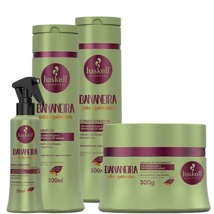 Imagem de Kit Haskell Bananeira Sh Cond Masc 300 Fluido 120ml