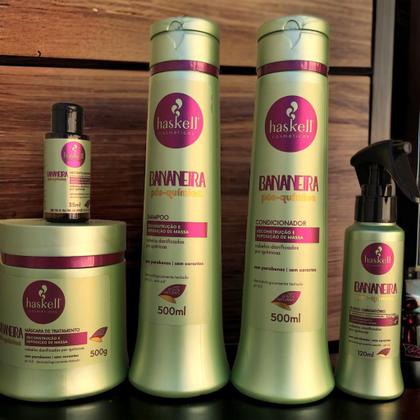 Imagem de Kit Haskell Bananeira Sh Cond Máscara 500ml 5 Itens Completo