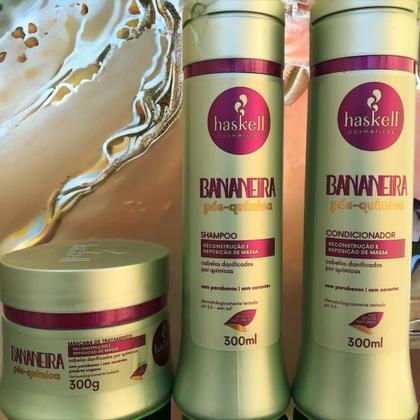 Imagem de Kit Haskell Bananeira Shampoo 300ML 1 Condicionador 300ML 1 Mascara 300ML
