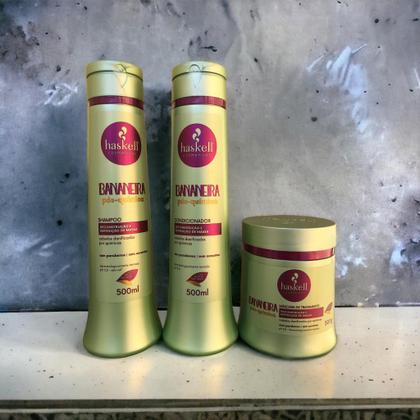 Imagem de Kit Haskell Bananeira Shampoo 500ML 1 Condicionador 500ML 1 Mascara 500ML