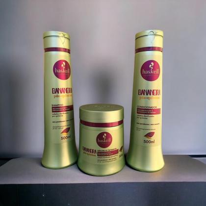 Imagem de Kit Haskell Bananeira Shampoo 500ML 1 Condicionador 500ML 1 Mascara 500ML