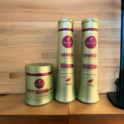 Imagem de Kit Haskell Bananeira Shampoo 500ML 1 Condicionador 500ML 1 Mascara 500ML