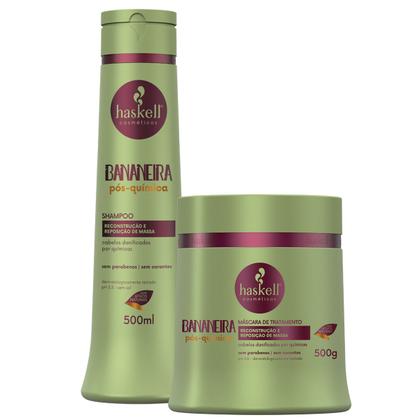 Imagem de Kit Haskell Bananeira Shampoo 500ml Mascara 500g