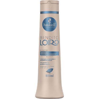 Imagem de Kit Haskell Bendito Loiro Máscara 500g Tratamento Reconstrutor Cabelos Loiros Completo