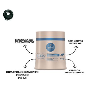 Imagem de Kit Haskell Bendito Loiro Shamp cond masc 500ml Mimo