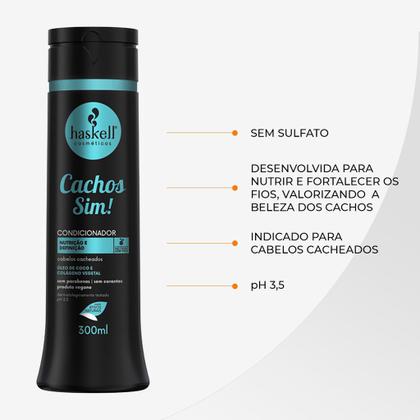 Imagem de Kit Haskell Cachos Sim Completo 300ml Modelador De Cachos