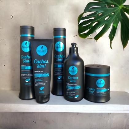 Imagem de Kit Haskell Cachos Sim Definição Sh Cond Máscara 500ml 5 Itens Completo