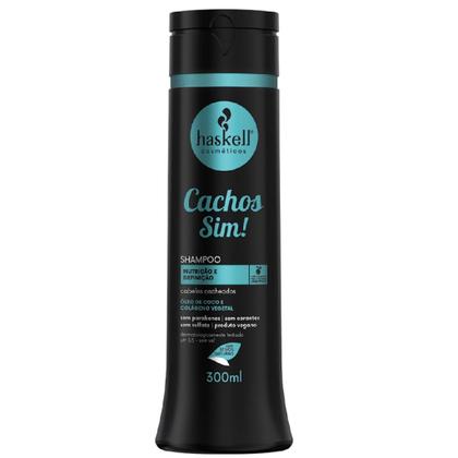 Imagem de Kit Haskell Cachos Sim Shampoo Condicionador 300ml Máscara Tratamento Leave-In Memorizador 300g