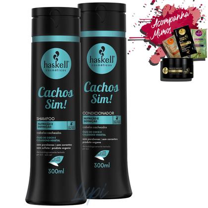 Imagem de Kit Haskell Cachos Sim Shampoo Condicionador 300ml