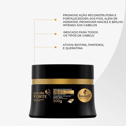 Imagem de Kit Haskell Cavalo Forte 300ml Shampoo + Condicionador + Máscara + Leave-in