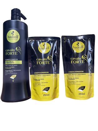 Imagem de Kit Haskell Cavalo Forte Condicionador 1 Litro + 2 Refil Condicionador 250ML