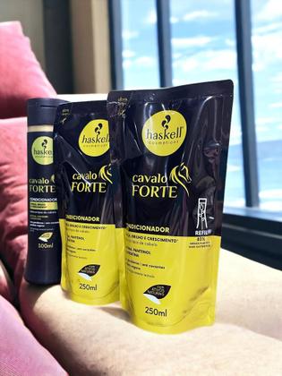 Imagem de Kit Haskell Cavalo Forte Condicionador 300ML  + 2 Refil Condicionador 250