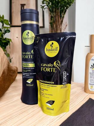 Imagem de Kit Haskell Cavalo Forte Condicionador 500ML  + 1 Refil Condicionador 250