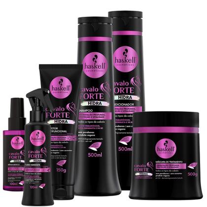 Imagem de Kit Haskell Cavalo Forte Hidra 500ml Completo
