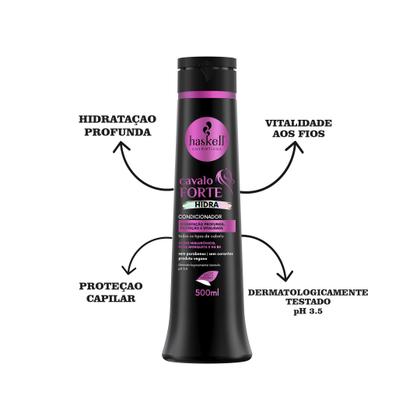 Imagem de Kit Haskell Cavalo Forte Hidra Shamp Cond Masc 500ml Mimo