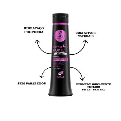 Imagem de Kit Haskell Cavalo Forte Hidra Shamp Cond Masc 500ml Mimo