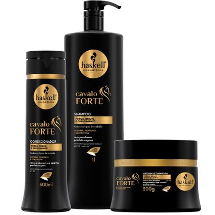 Imagem de Kit Haskell Cavalo Forte Sh 1L Cond 300ml Mascara 300g