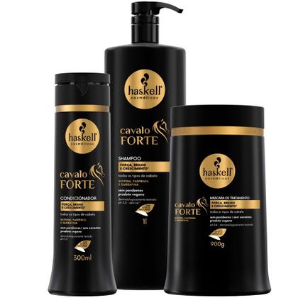 Imagem de Kit Haskell Cavalo Forte Sh 1L Cond 300ml Mascara 900g