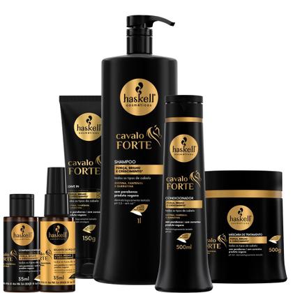 Imagem de Kit Haskell Cavalo Forte Sh 1L Cond Masc 500 6 Itens