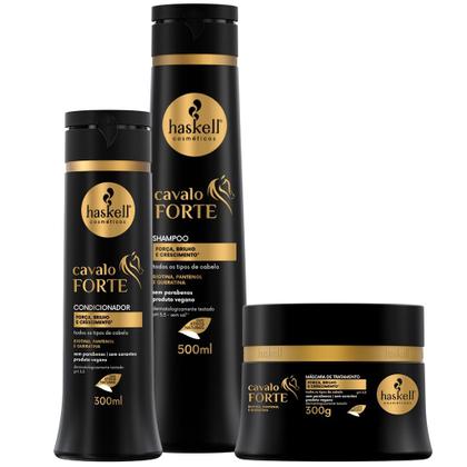 Imagem de Kit Haskell Cavalo Forte Sh 500ml Cond 300ml Mascara 300g