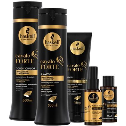 Imagem de Kit Haskell Cavalo Forte Sh Cond 300ml Leave Selan Complexo